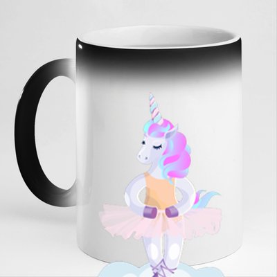 Ballet Dancer Unicorn 11oz Black Color Changing Mug