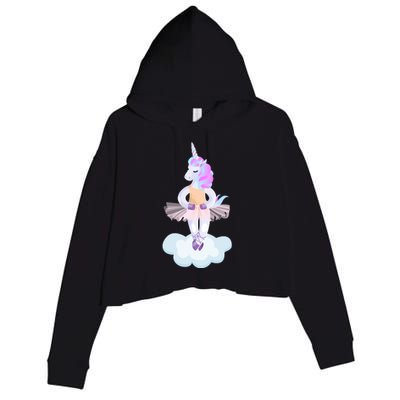 Ballet Dancer Unicorn Crop Fleece Hoodie