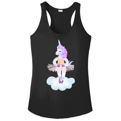 Ballet Dancer Unicorn Ladies PosiCharge Competitor Racerback Tank