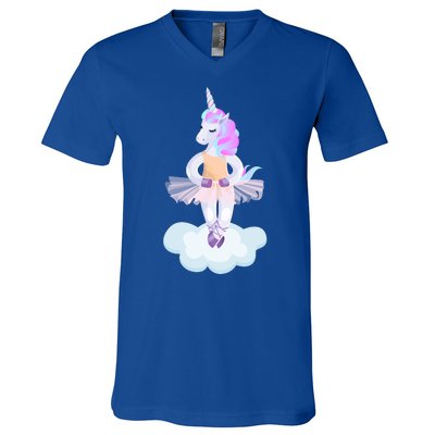 Ballet Dancer Unicorn V-Neck T-Shirt