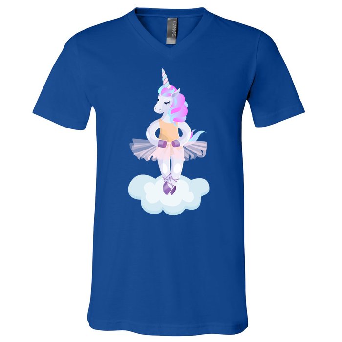 Ballet Dancer Unicorn V-Neck T-Shirt