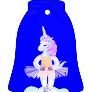 Ballet Dancer Unicorn Ceramic Bell Ornament