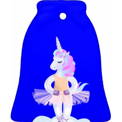 Ballet Dancer Unicorn Ceramic Bell Ornament