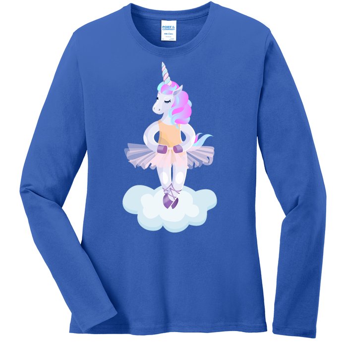 Ballet Dancer Unicorn Ladies Long Sleeve Shirt