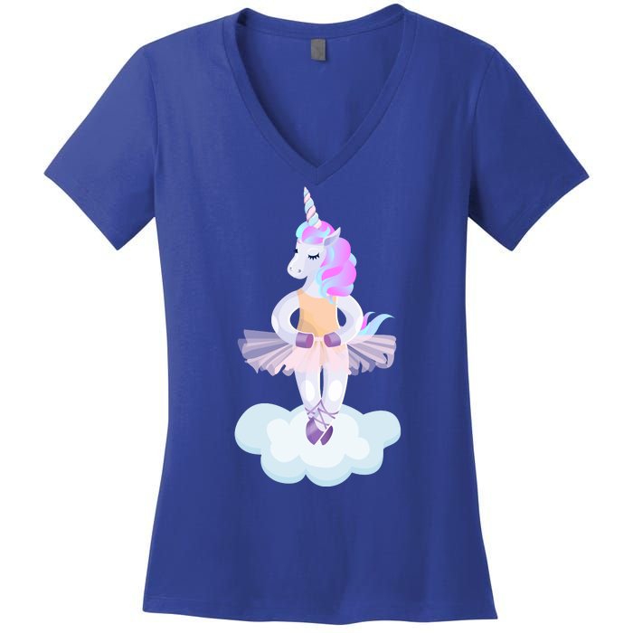 Ballet Dancer Unicorn Women's V-Neck T-Shirt