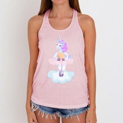 Ballet Dancer Unicorn Women's Knotted Racerback Tank