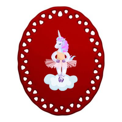 Ballet Dancer Unicorn Ceramic Oval Ornament