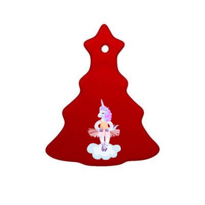 Ballet Dancer Unicorn Ceramic Tree Ornament