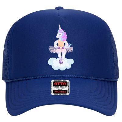 Ballet Dancer Unicorn High Crown Mesh Back Trucker Hat