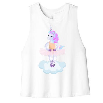 Ballet Dancer Unicorn Women's Racerback Cropped Tank