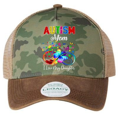 Butterfly Autism Mom I Love My Daughter Support Autistic Cute Gift Legacy Tie Dye Trucker Hat