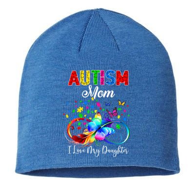 Butterfly Autism Mom I Love My Daughter Support Autistic Cute Gift Sustainable Beanie