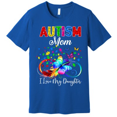 Butterfly Autism Mom I Love My Daughter Support Autistic Cute Gift Premium T-Shirt