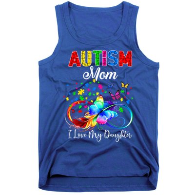 Butterfly Autism Mom I Love My Daughter Support Autistic Cute Gift Tank Top