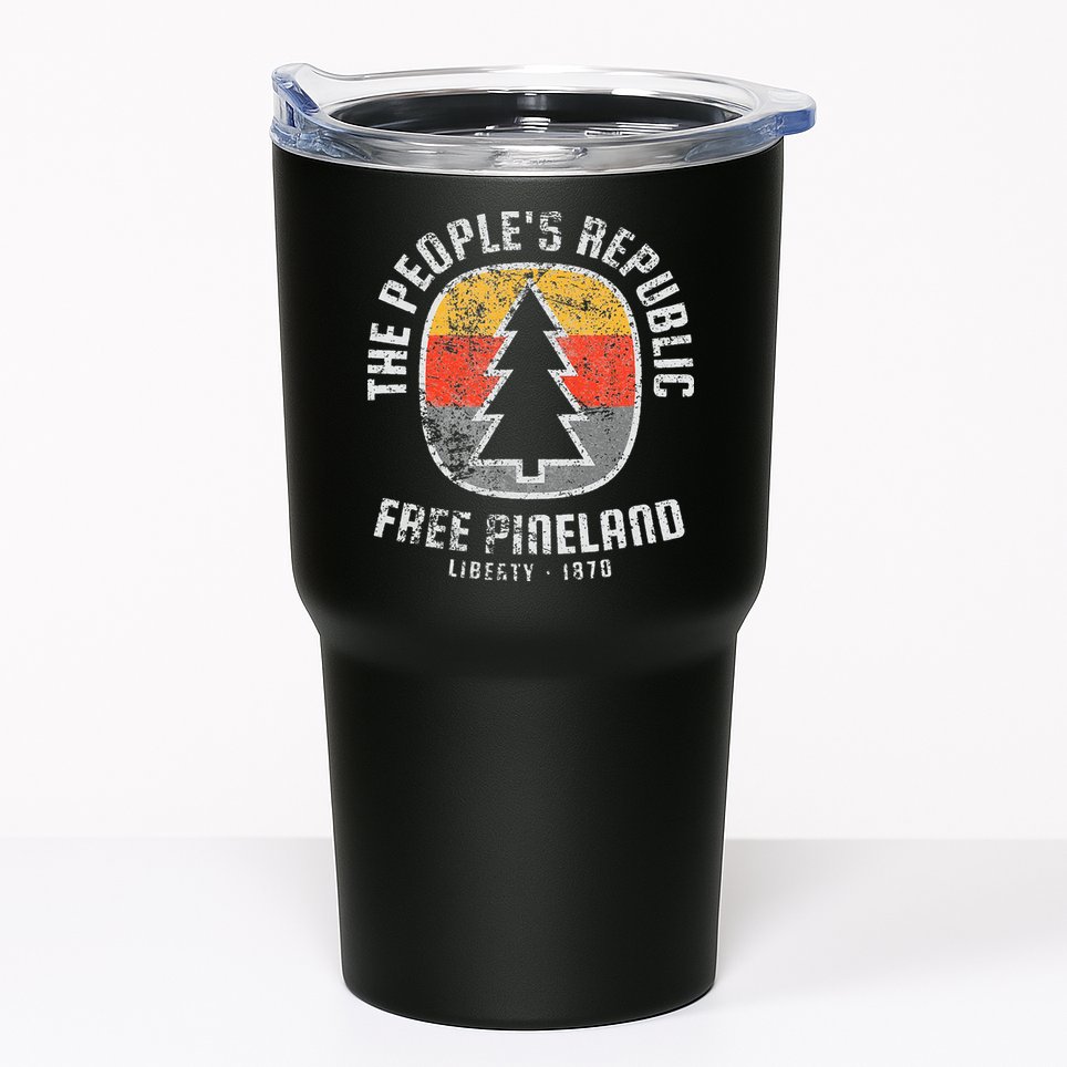 Badge American Marauder Free Pineland retro Camping Tumbler