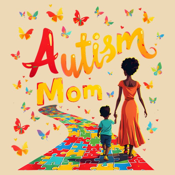 Black Autism Mom Afro Autism Awareness Mama Drawstring Bag