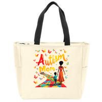 Black Autism Mom Afro Autism Awareness Mama Zip Tote Bag