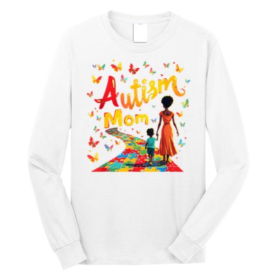 Black Autism Mom Afro Autism Awareness Mama Long Sleeve Shirt