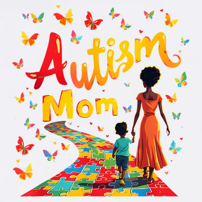 Black Autism Mom Afro Autism Awareness Mama V-Neck T-Shirt