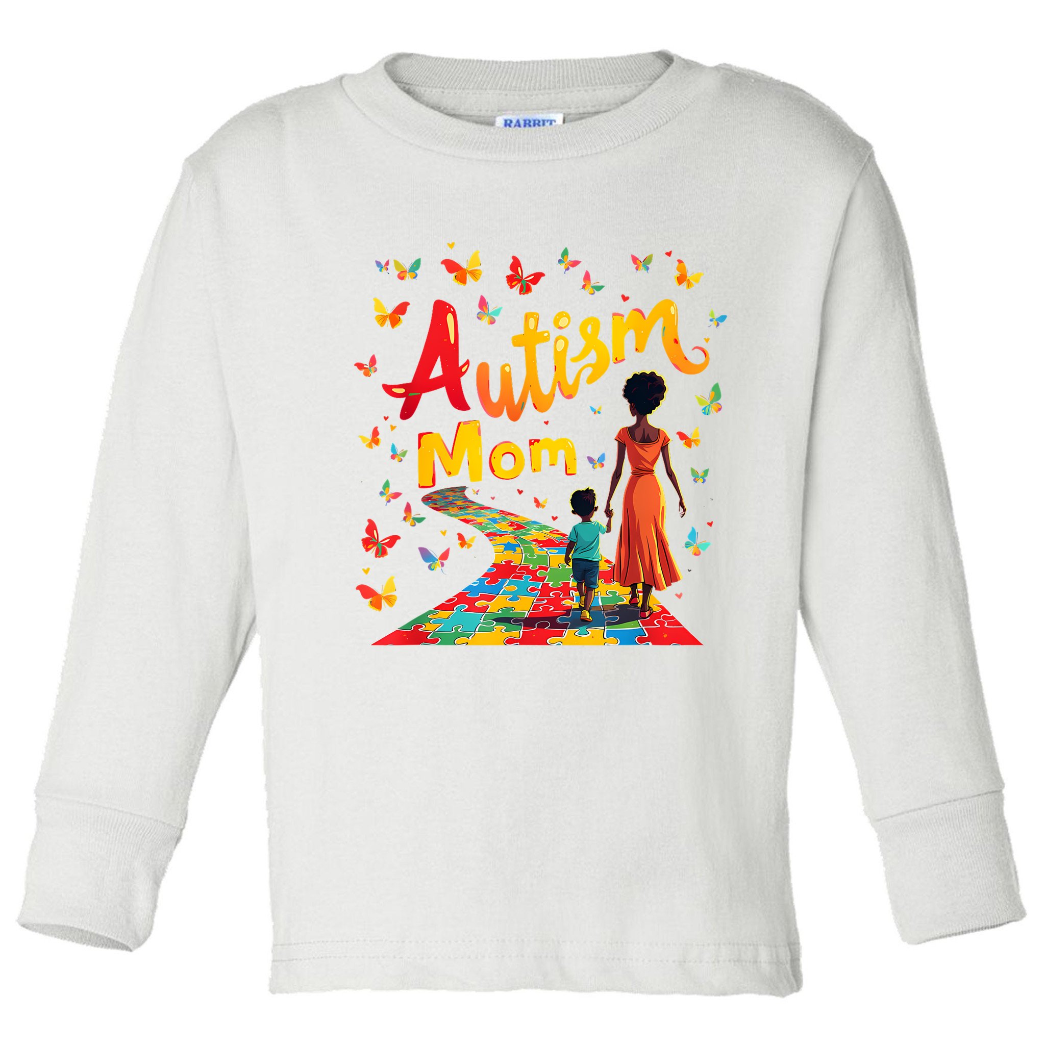 Black Autism Mom Afro Autism Awareness Mama Toddler Long Sleeve Shirt