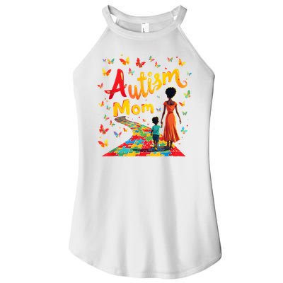 Black Autism Mom Afro Autism Awareness Mama Women's Perfect Tri Rocker Tank