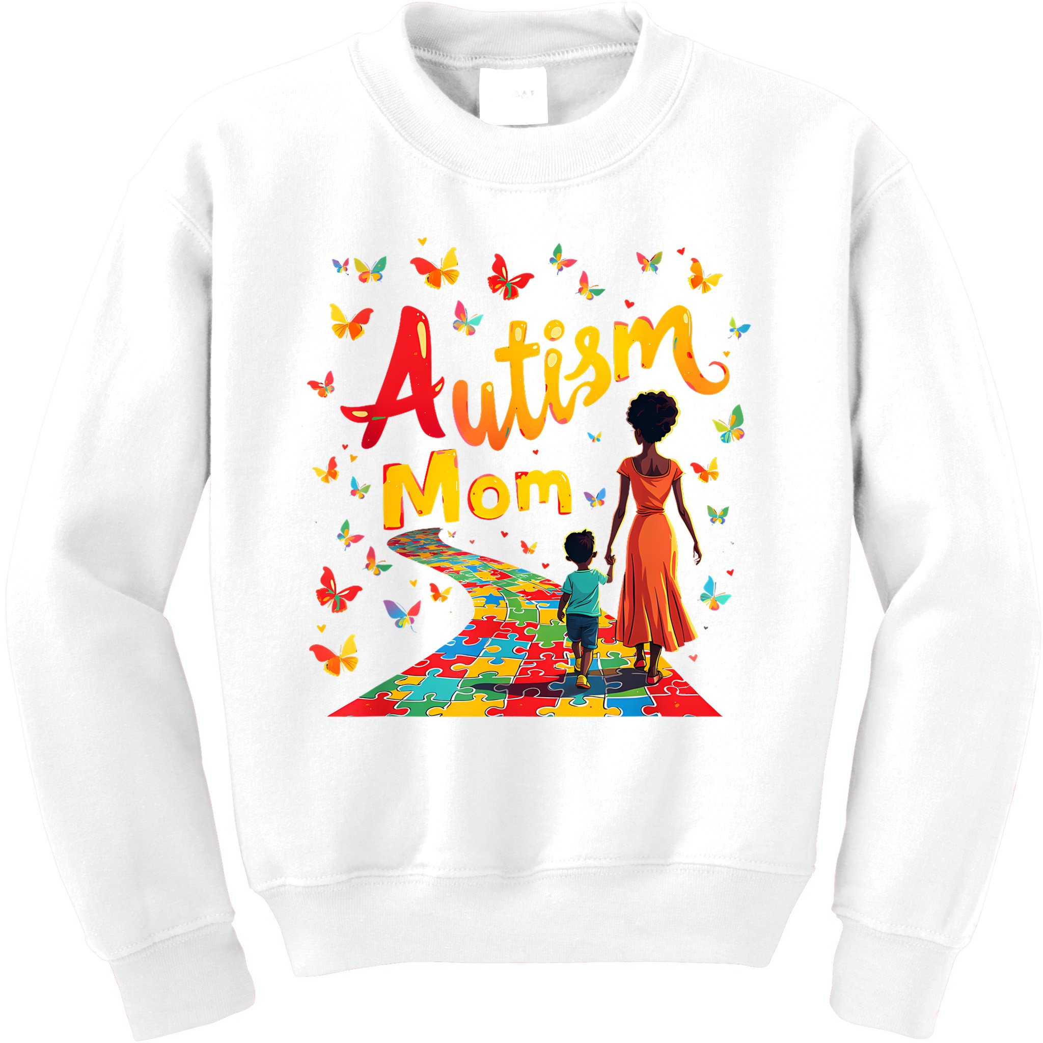 Black Autism Mom Afro Autism Awareness Mama Kids Sweatshirt