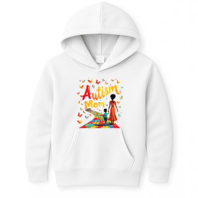 Black Autism Mom Afro Autism Awareness Mama Kids Hoodie