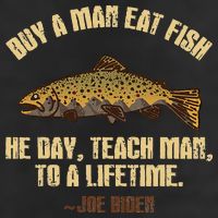 Buy A Man Eat Fish He Day Teach Man To A Lifetime 7 Panel Mesh Trucker Snapback Hat