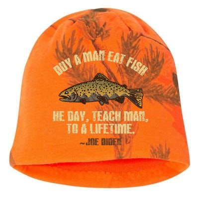 Buy A Man Eat Fish He Day Teach Man To A Lifetime Kati - Camo Knit Beanie