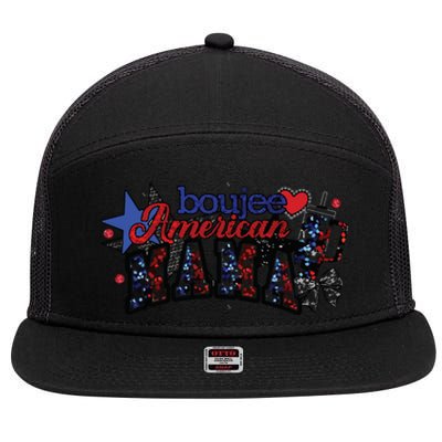 Boujee American Mama 7 Panel Mesh Trucker Snapback Hat