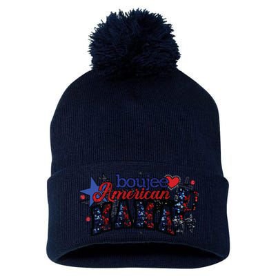 Boujee American Mama Pom Pom 12in Knit Beanie