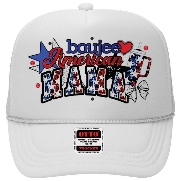 Boujee American Mama High Crown Mesh Back Trucker Hat