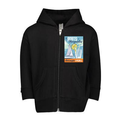 Boats And Margaritas Funny Toddler Zip Fleece Hoodie