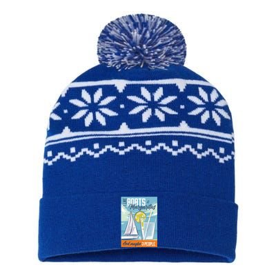 Boats And Margaritas Funny USA-Made Snowflake Beanie