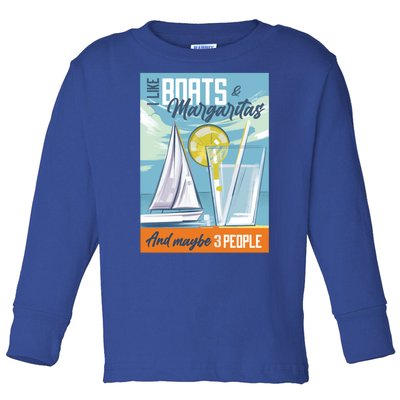 Boats And Margaritas Funny Toddler Long Sleeve Shirt