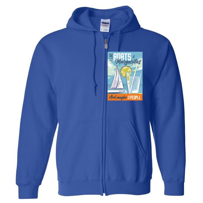 Boats And Margaritas Funny Full Zip Hoodie