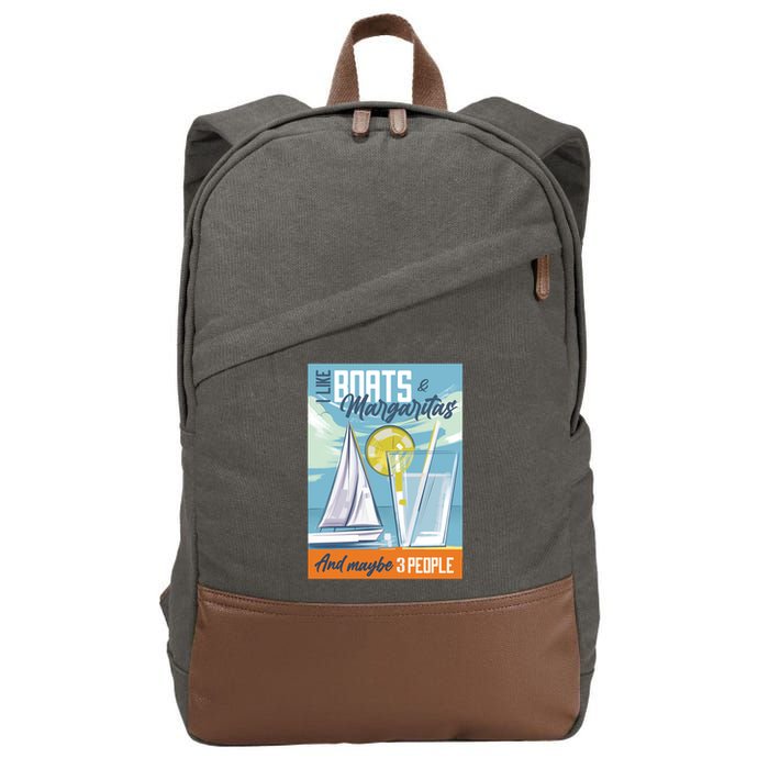 Boats And Margaritas Funny Cotton Canvas Backpack