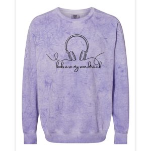 Books Are My Soundtrack Audiobook Lover Headphone Line Art Colorblast Crewneck Sweatshirt