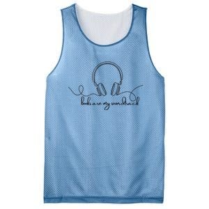 Books Are My Soundtrack Audiobook Lover Headphone Line Art Mesh Reversible Basketball Jersey Tank