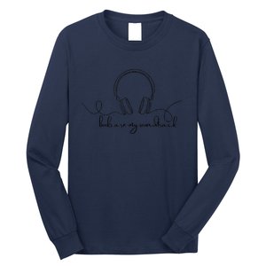 Books Are My Soundtrack Audiobook Lover Headphone Line Art Long Sleeve Shirt