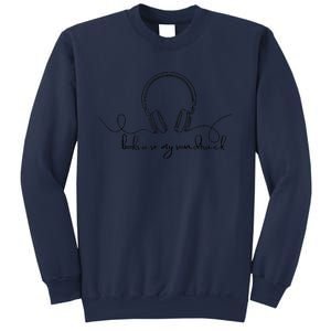 Books Are My Soundtrack Audiobook Lover Headphone Line Art Sweatshirt