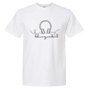 Books Are My Soundtrack Audiobook Lover Headphone Line Art Garment-Dyed Heavyweight T-Shirt