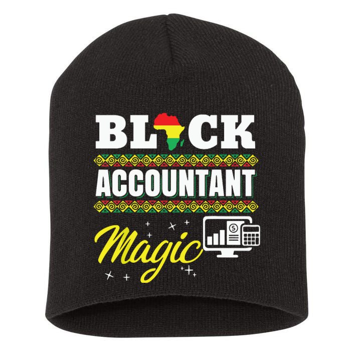 Black Accountant Magic African American Black History Month Short Acrylic Beanie