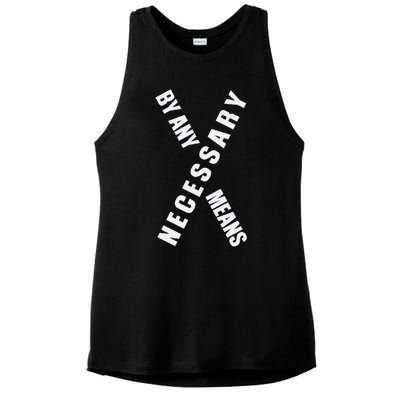 By Any Means Malcolm Black History Month Ladies PosiCharge Tri-Blend Wicking Tank