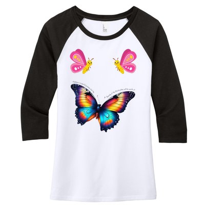 Butterfly And More Women's Tri-Blend 3/4-Sleeve Raglan Shirt