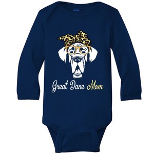 Birthday And Mothers Day Gift Great Dane Mom Baby Long Sleeve Bodysuit