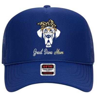 Birthday And Mothers Day Gift Great Dane Mom High Crown Mesh Back Trucker Hat