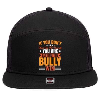 Bully Awareness Month Gift 7 Panel Mesh Trucker Snapback Hat