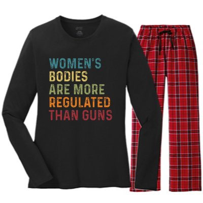 Bodies Are More Regulated Than Guns Feminist Women's Long Sleeve Flannel Pajama Set 