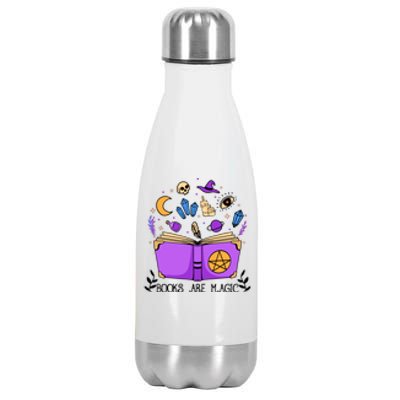 Books Are Magic Halloween Reading Books Gift Cute Reading Stainless Steel Insulated Water Bottle